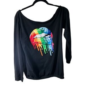 Magicmk Rainbow Lips Sweatshirt Sz Small